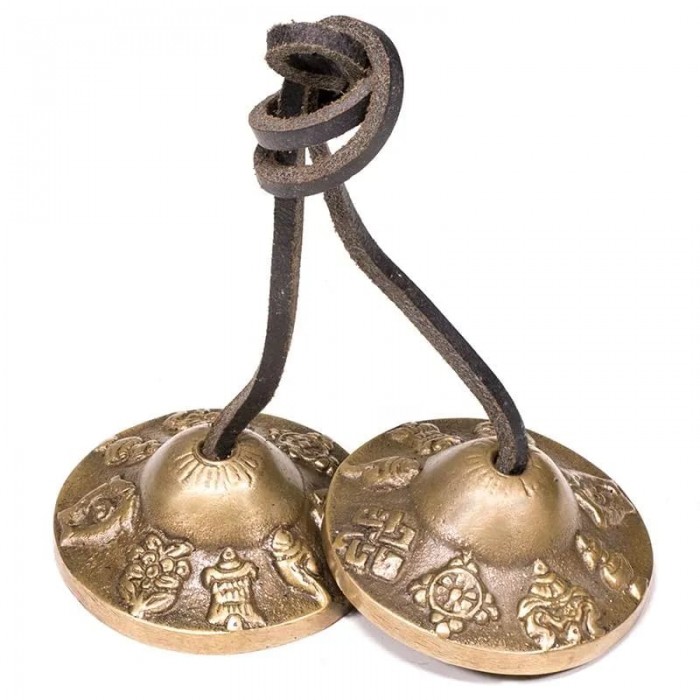 Κύμβαλα Θιβετανικά με 8 σύμβολα καλοτυχίας 6.5cm 240gr Cymbals Singing Bowls - Tuning Forks
